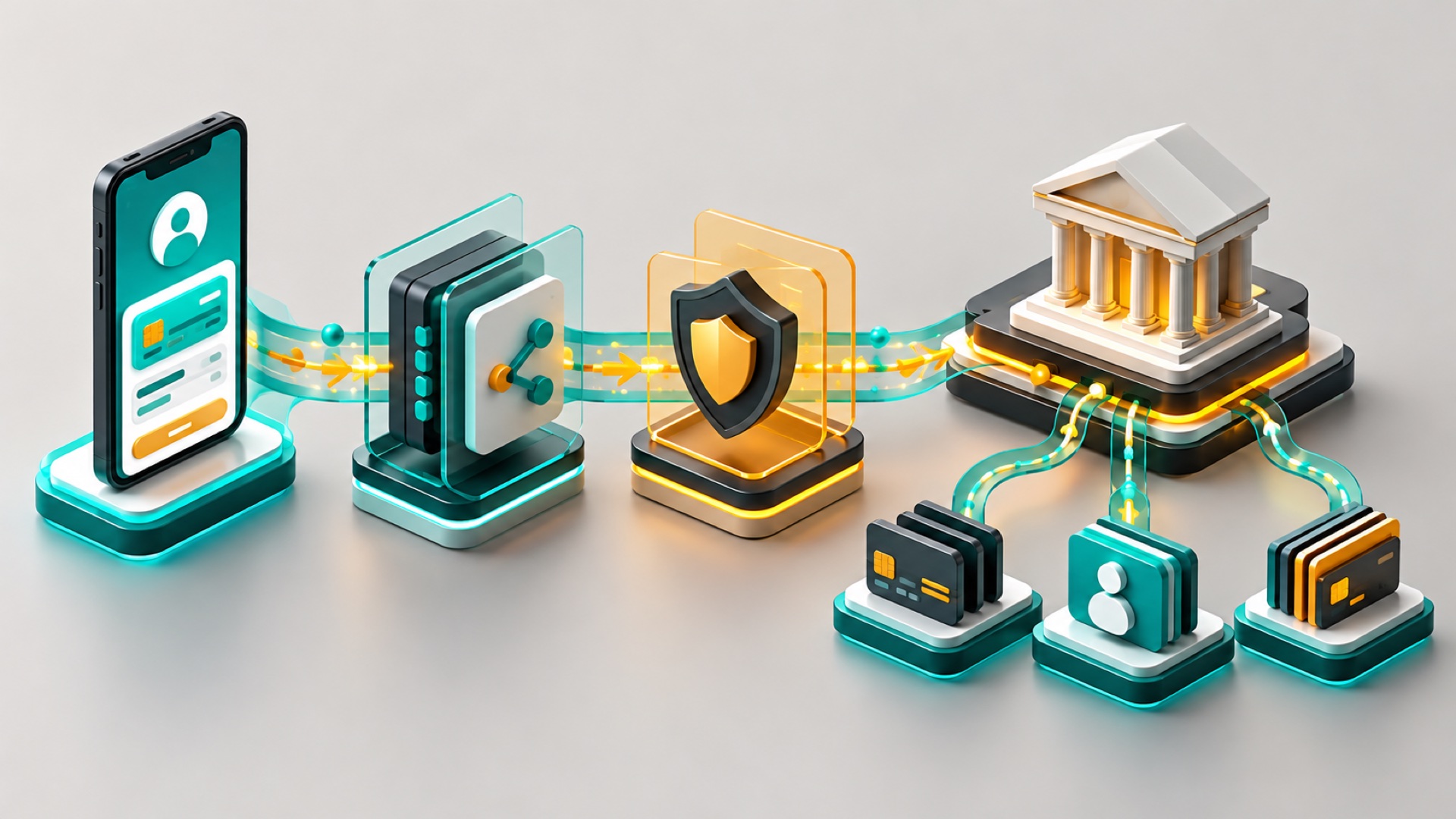 Fintech uygulamasının API, uyum ve güvenlik katmanları üzerinden servis bankasının hesap, kart ve ödeme altyapısına bağlandığı BaaS mimarisi