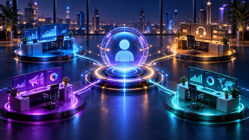 Satış, pazarlama ve müşteri hizmetleri ekiplerinin ortak müşteri profili üzerinde çalıştığı CRM sistemi