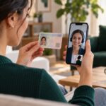 Müşterinin kimlik kartını telefon kamerasına göstererek banka temsilcisiyle uzaktan kimlik doğrulaması yapması