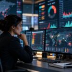 Finansal işlem uyarılarını ve küresel risk ağını izleyen uyum uzmanı