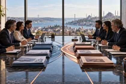 İstanbul'da birleşme ve satın alma görüşmesi yapan iki şirketin yönetim ekipleri